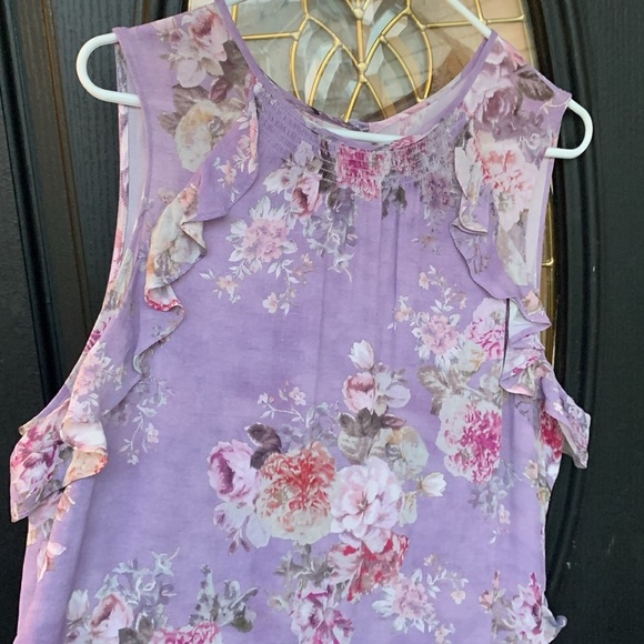 NWT Sundance Women's Floral Gathered Lilacs Dress lavender ruffles size X-LARGE - Picture 9 of 11